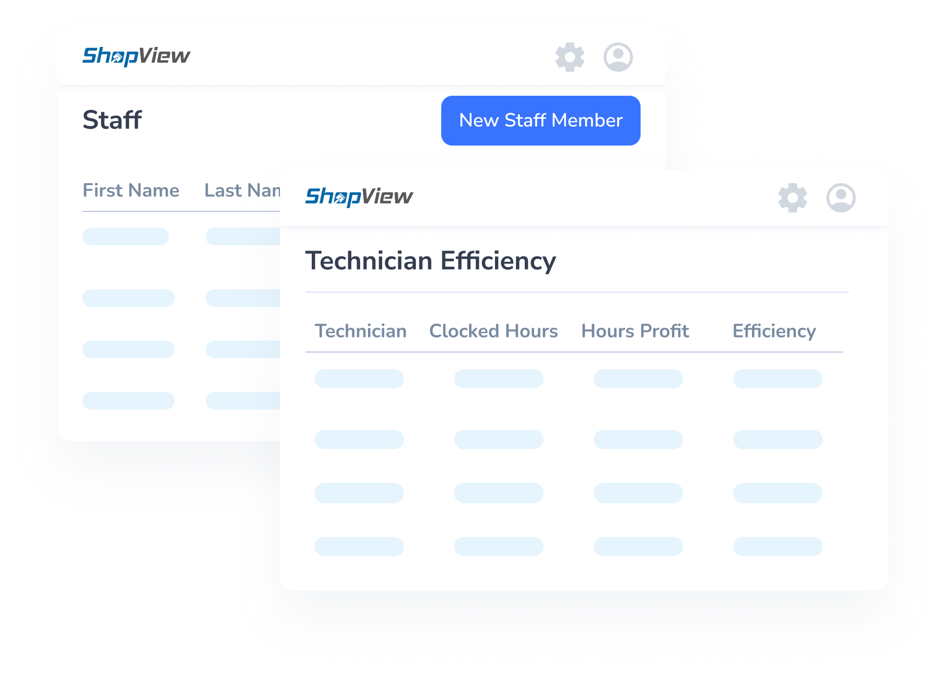 ShopView Time Clock Interface